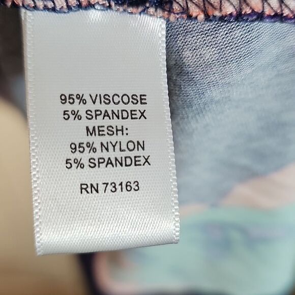 Midi Dress Sheer Scoop Neck and Hem Multicolor Size XL - Picture 3 of 5